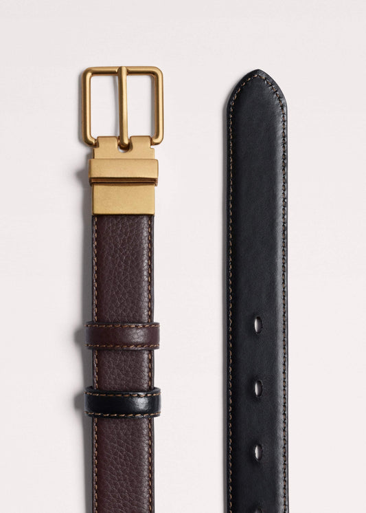 ME and EM Accessories Red Leather Reversible Belt