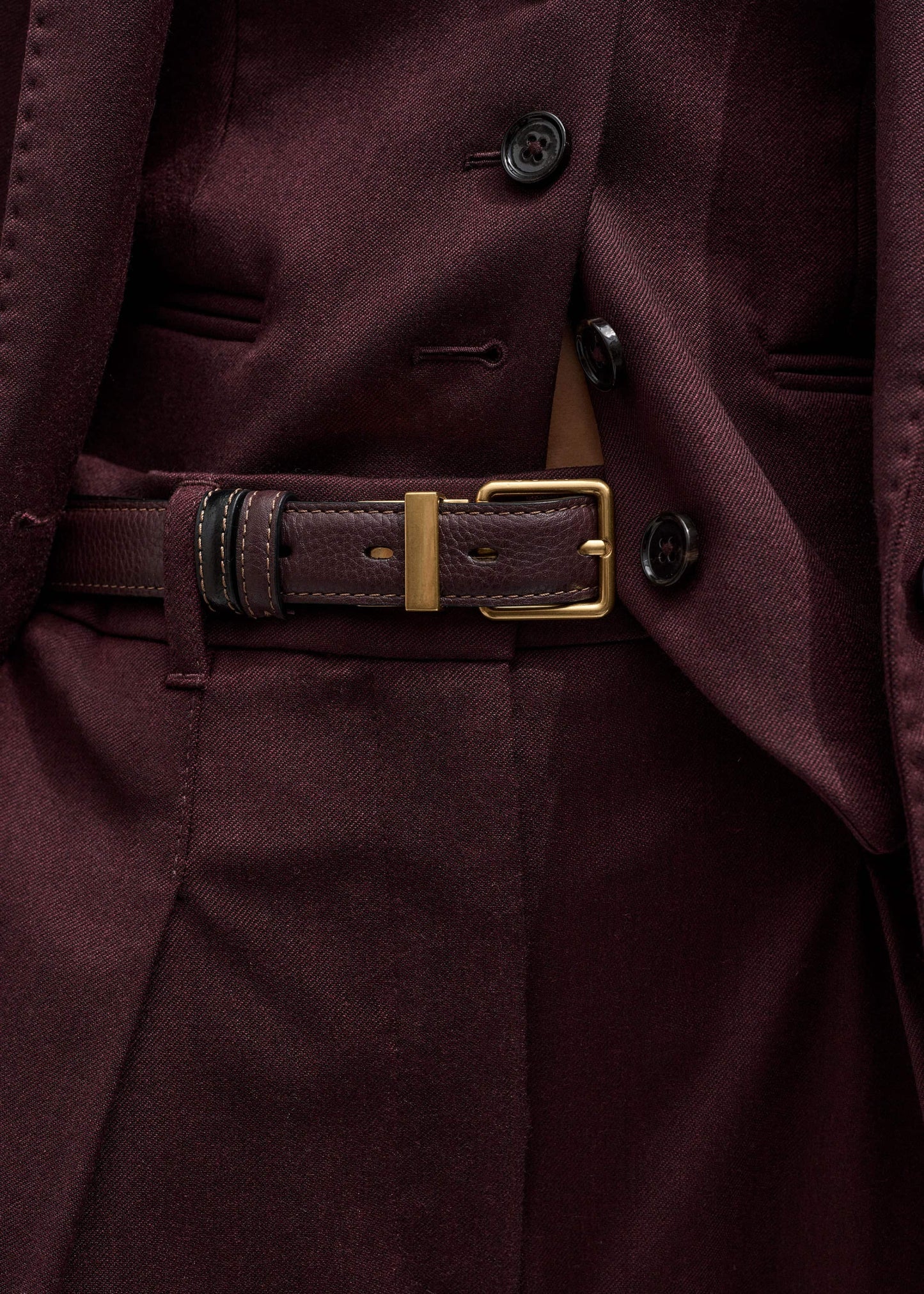 ME and EM Accessories Red Leather Reversible Belt