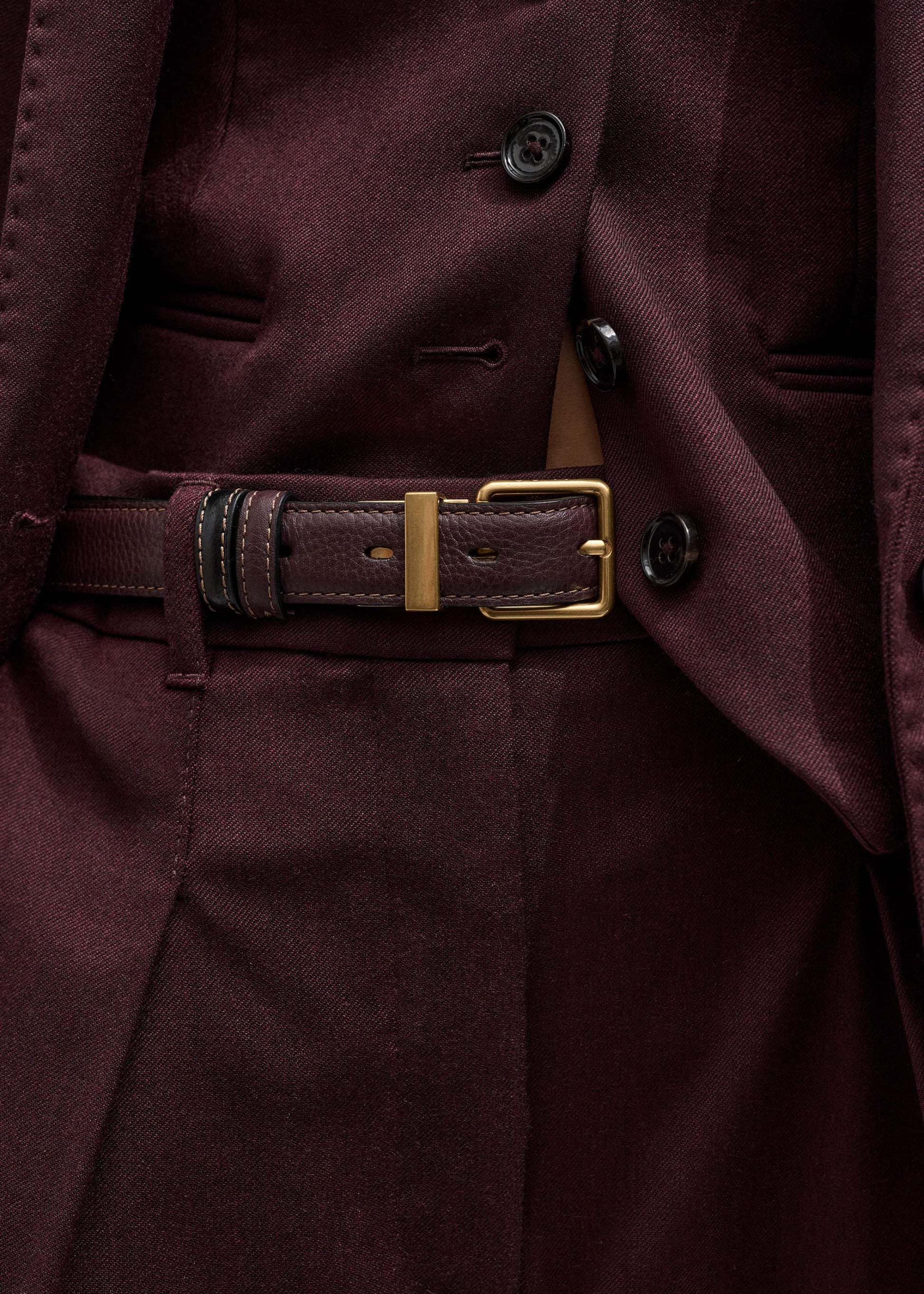 ME and EM Accessories Red Leather Reversible Belt