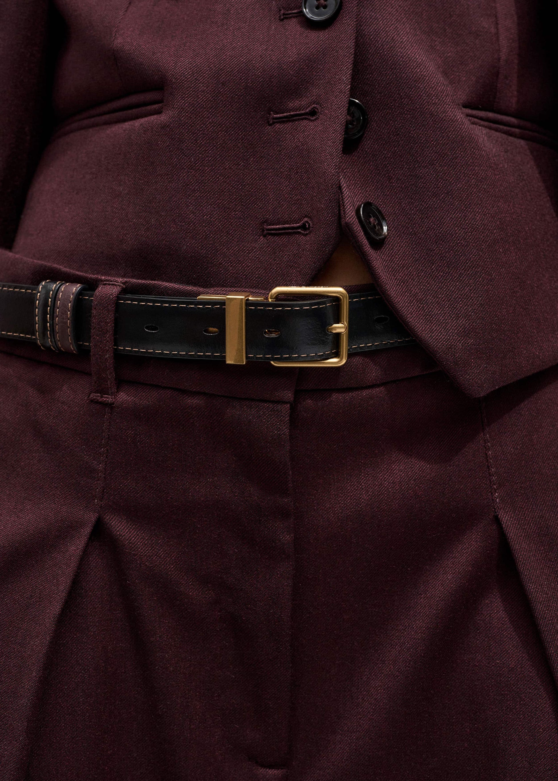 ME and EM Accessories Red Leather Reversible Belt