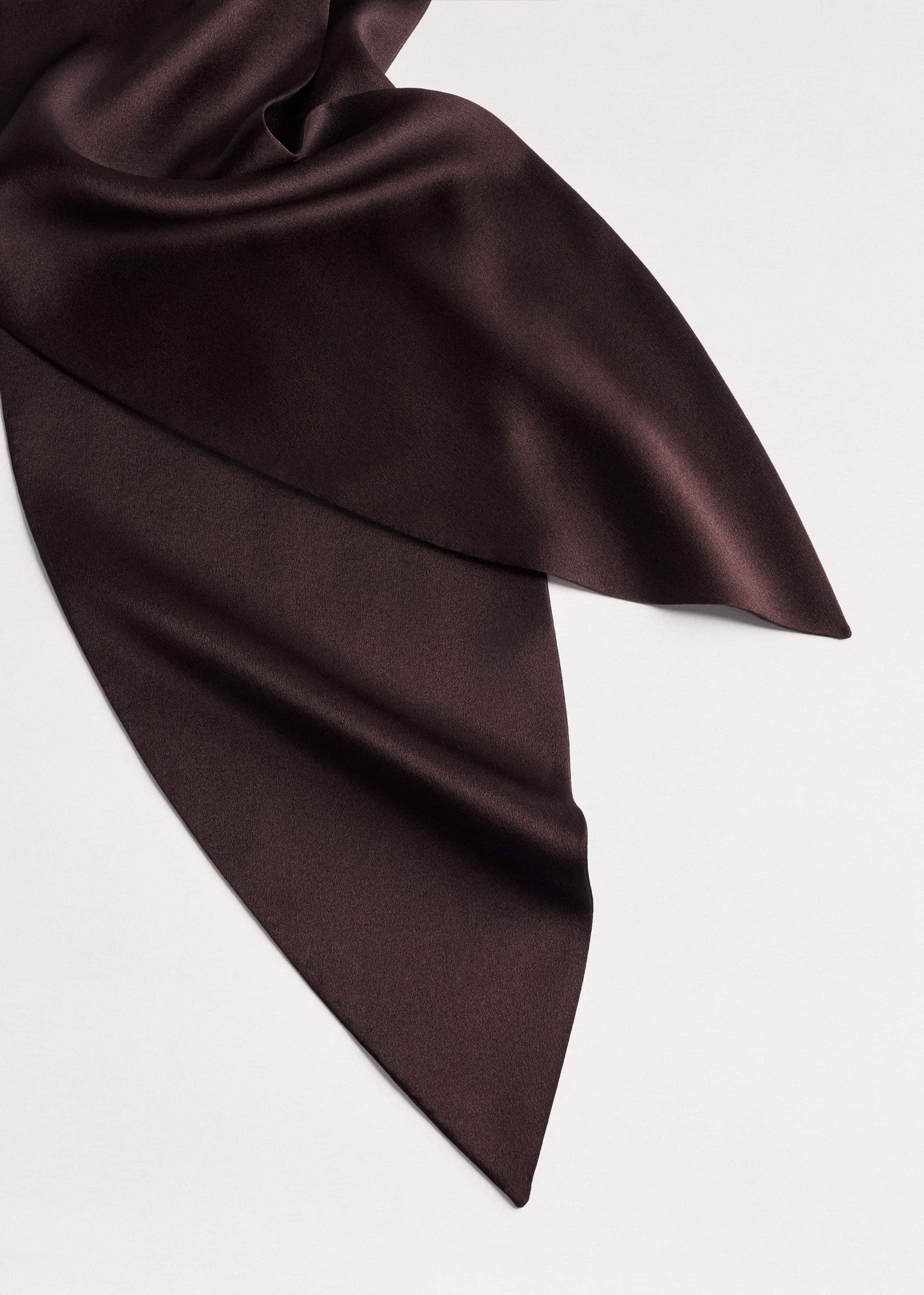 ME and EM Accessories Brown Silk Satin Evening Scarf