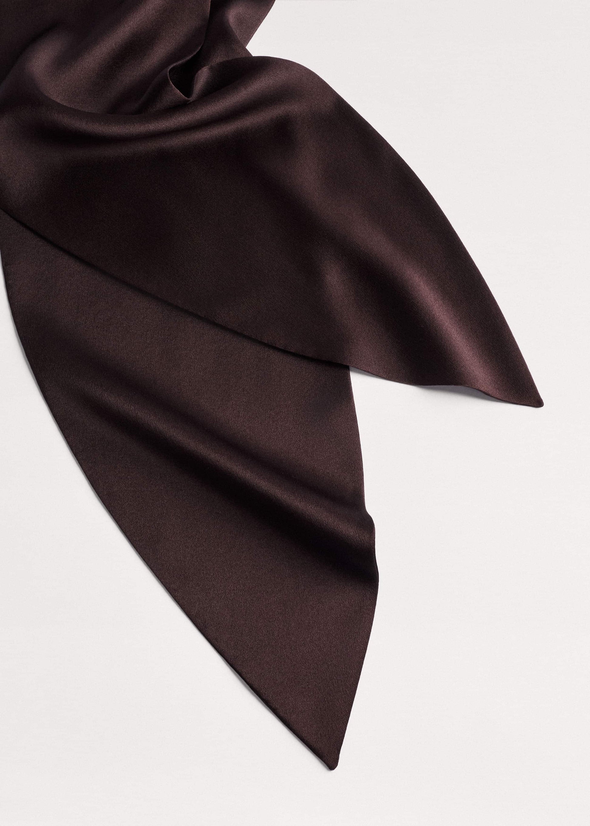 ME and EM Accessories Brown Silk Satin Evening Scarf