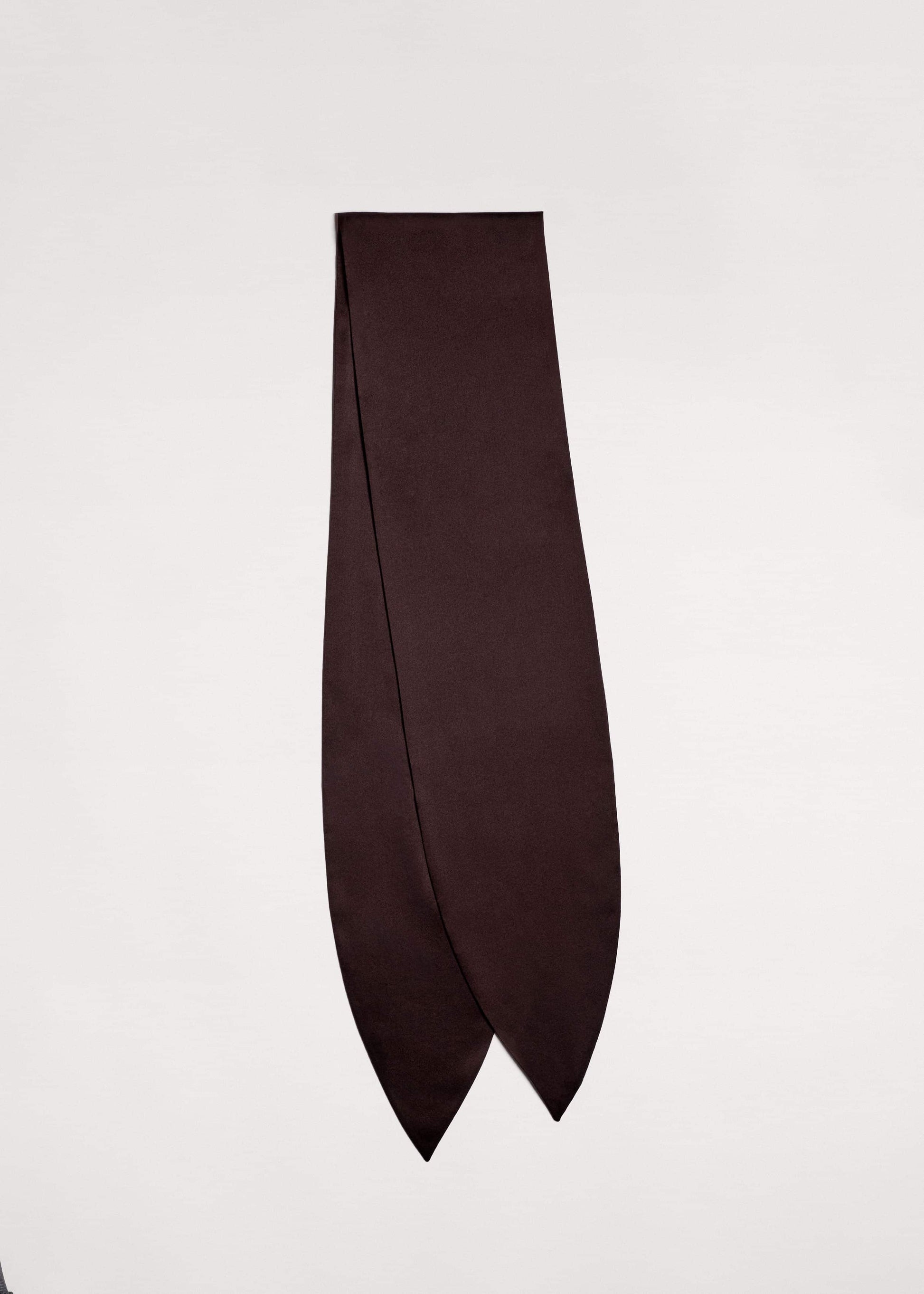ME and EM Accessories Brown Silk Satin Evening Scarf
