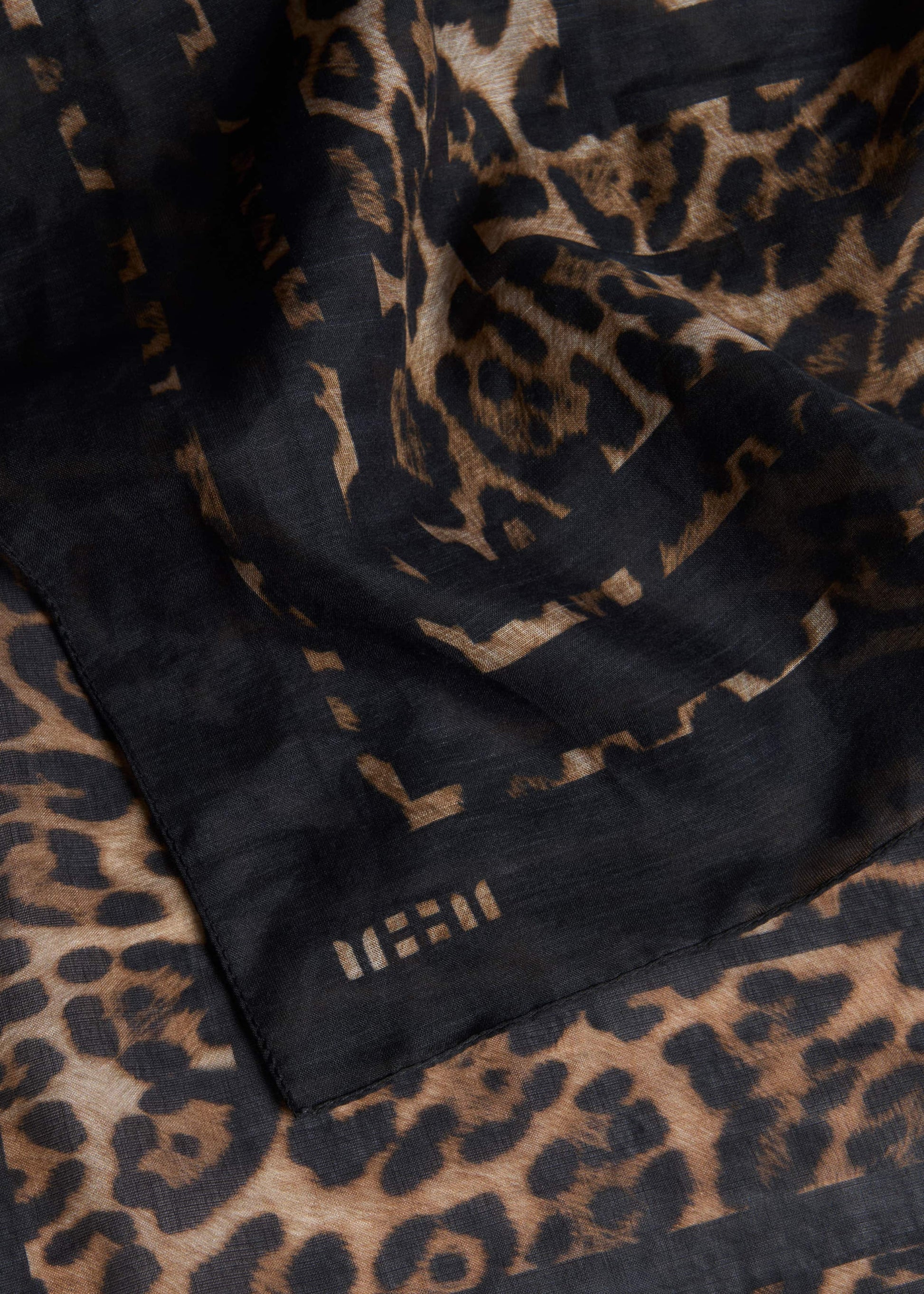 ME and EM Accessories Brown Leopard Border Scarf