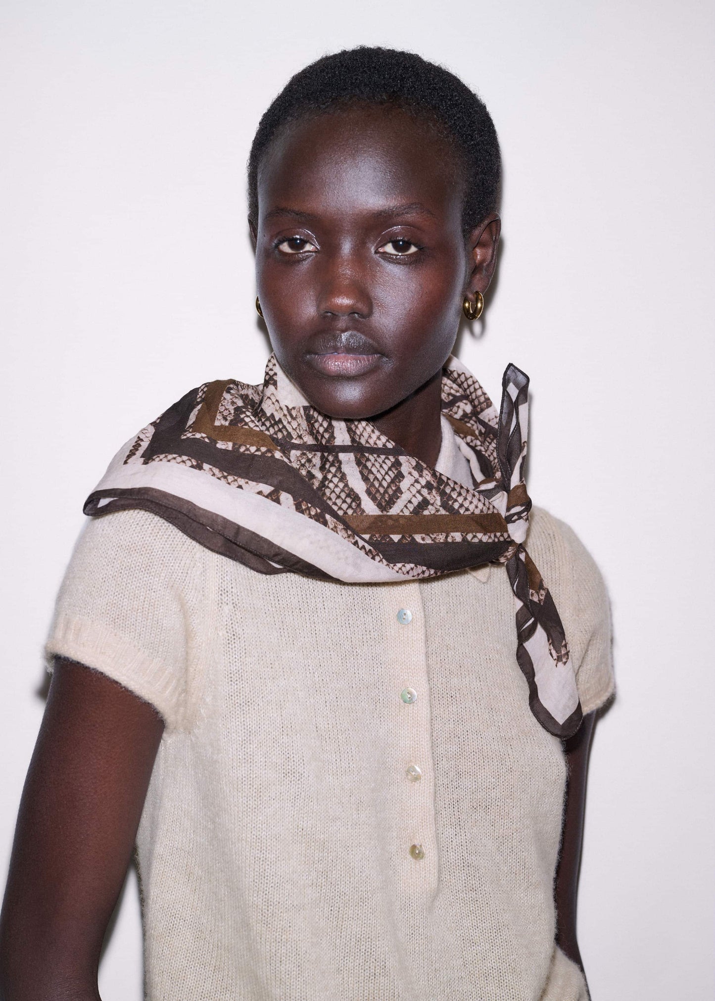 ME and EM Accessories Snake Print Border Scarf