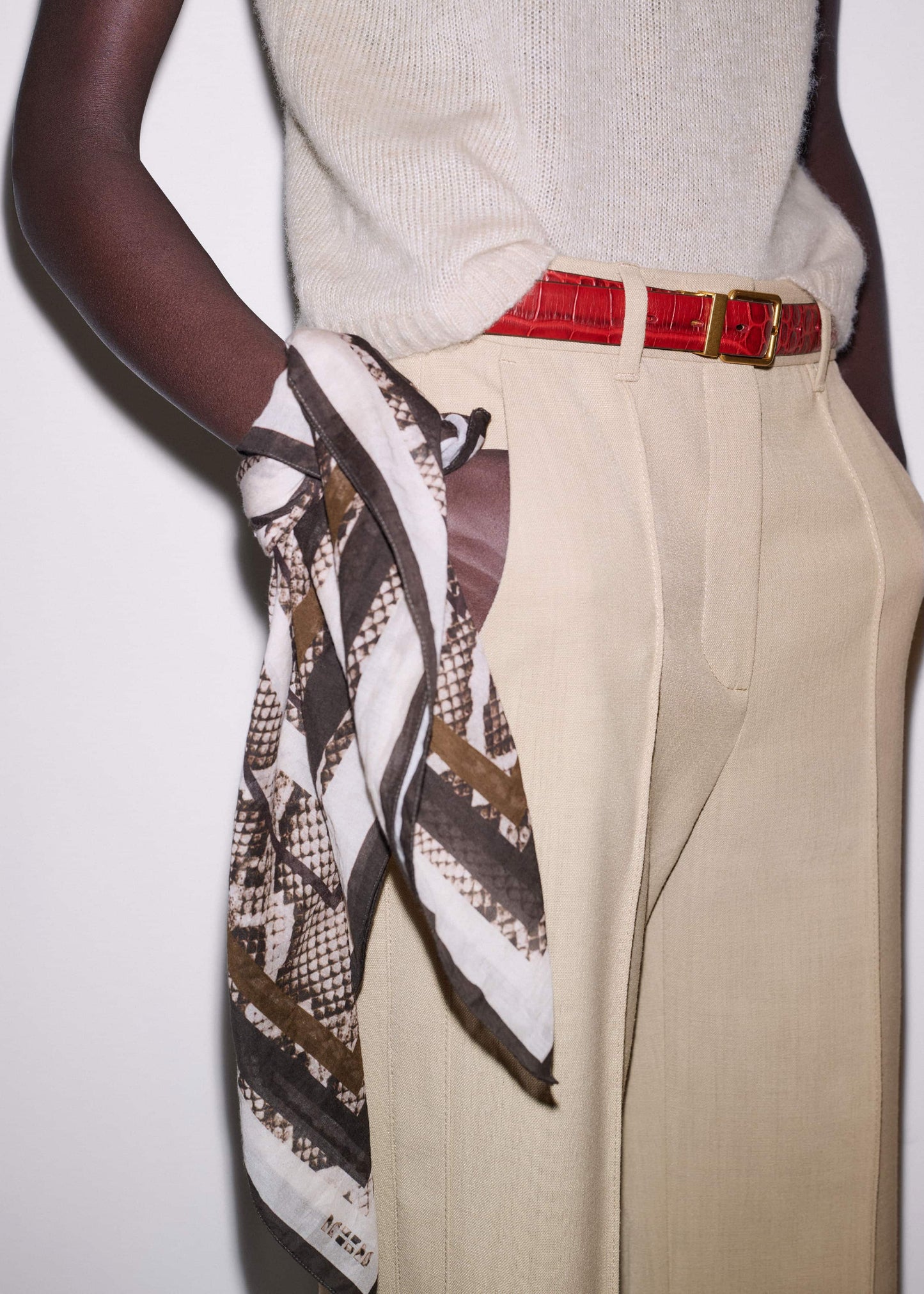ME and EM Accessories Snake Print Border Scarf