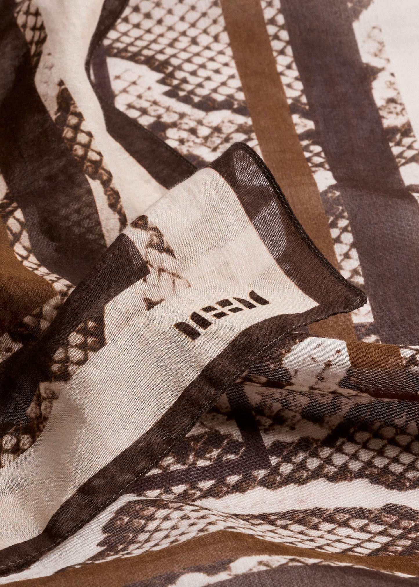 ME and EM Accessories Snake Print Border Scarf