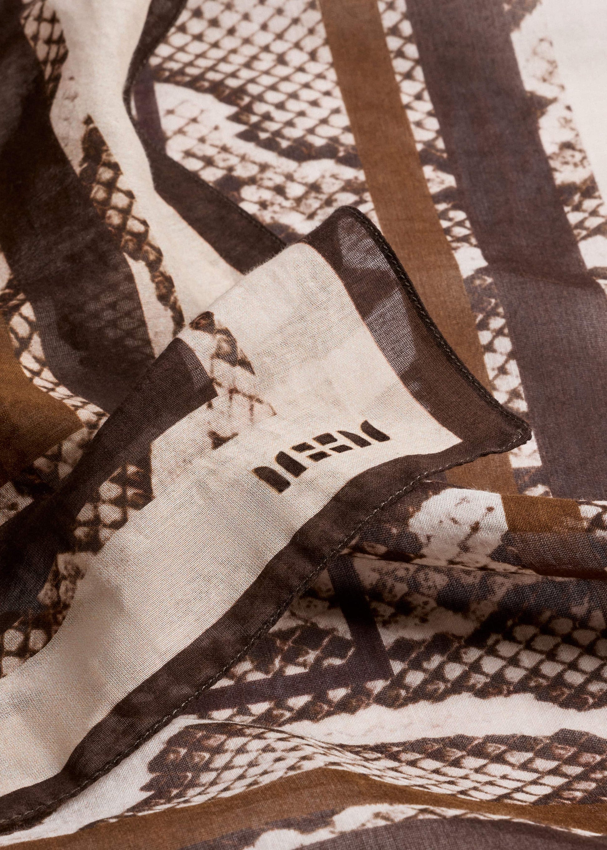 ME and EM Accessories Snake Print Border Scarf