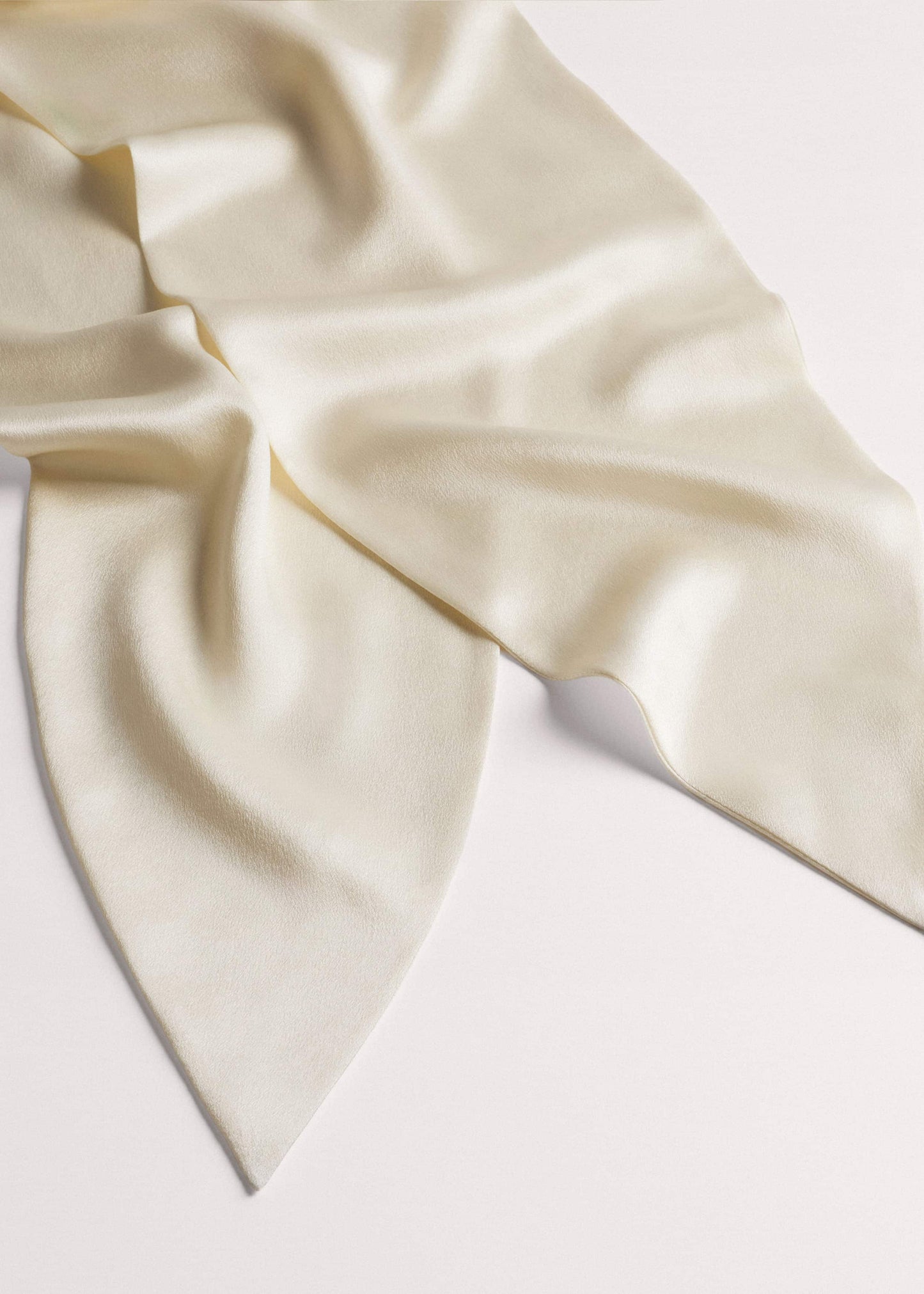 ME and EM Accessories Cream Silk Satin Evening Scarf