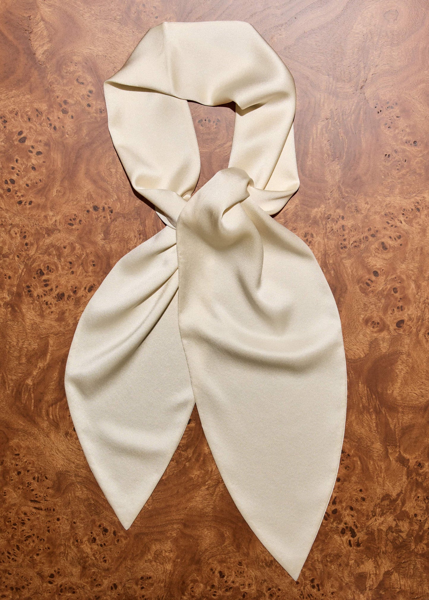 ME and EM Accessories Cream Silk Satin Evening Scarf