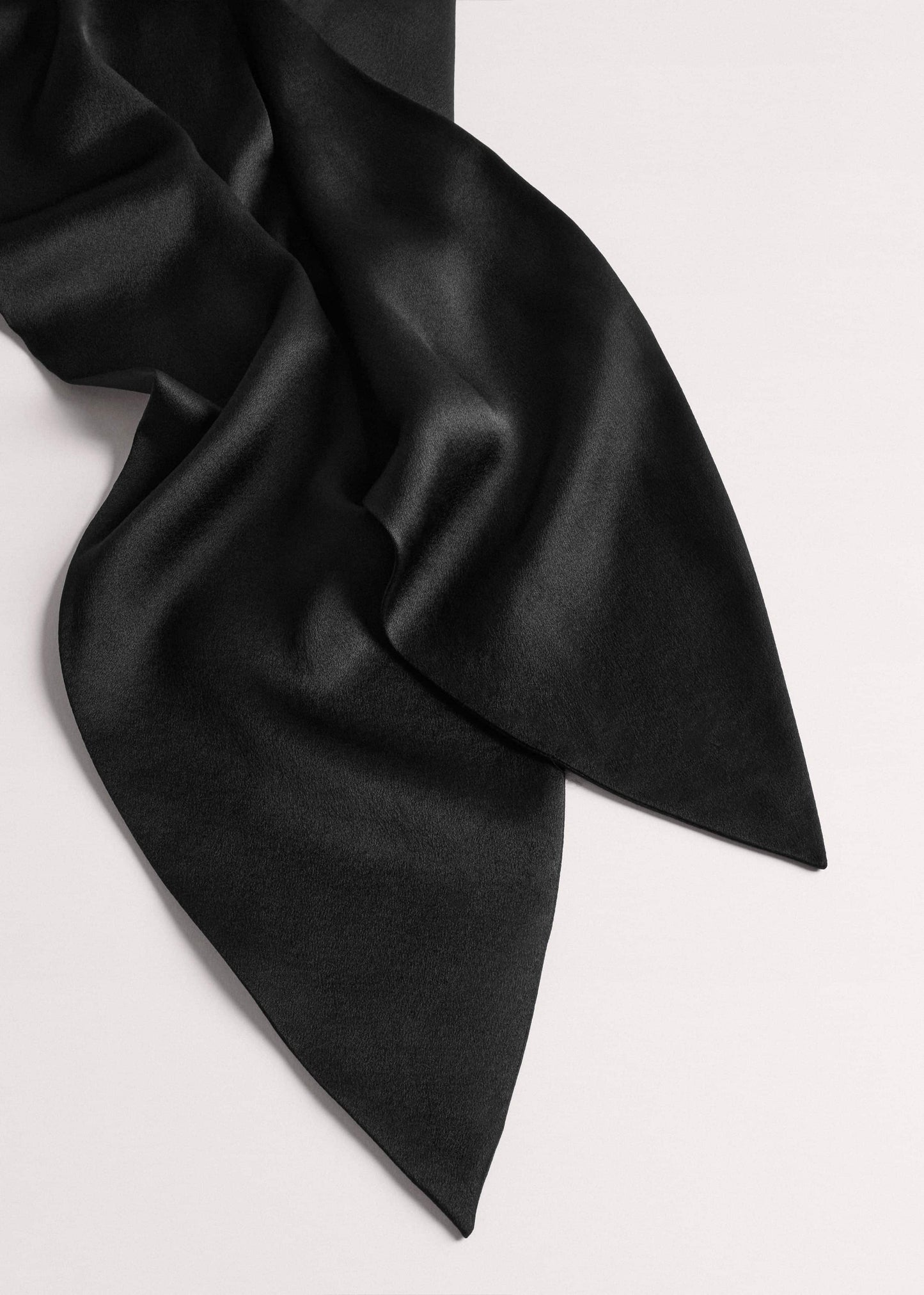 ME and EM Accessories Black Silk Satin Evening Scarf