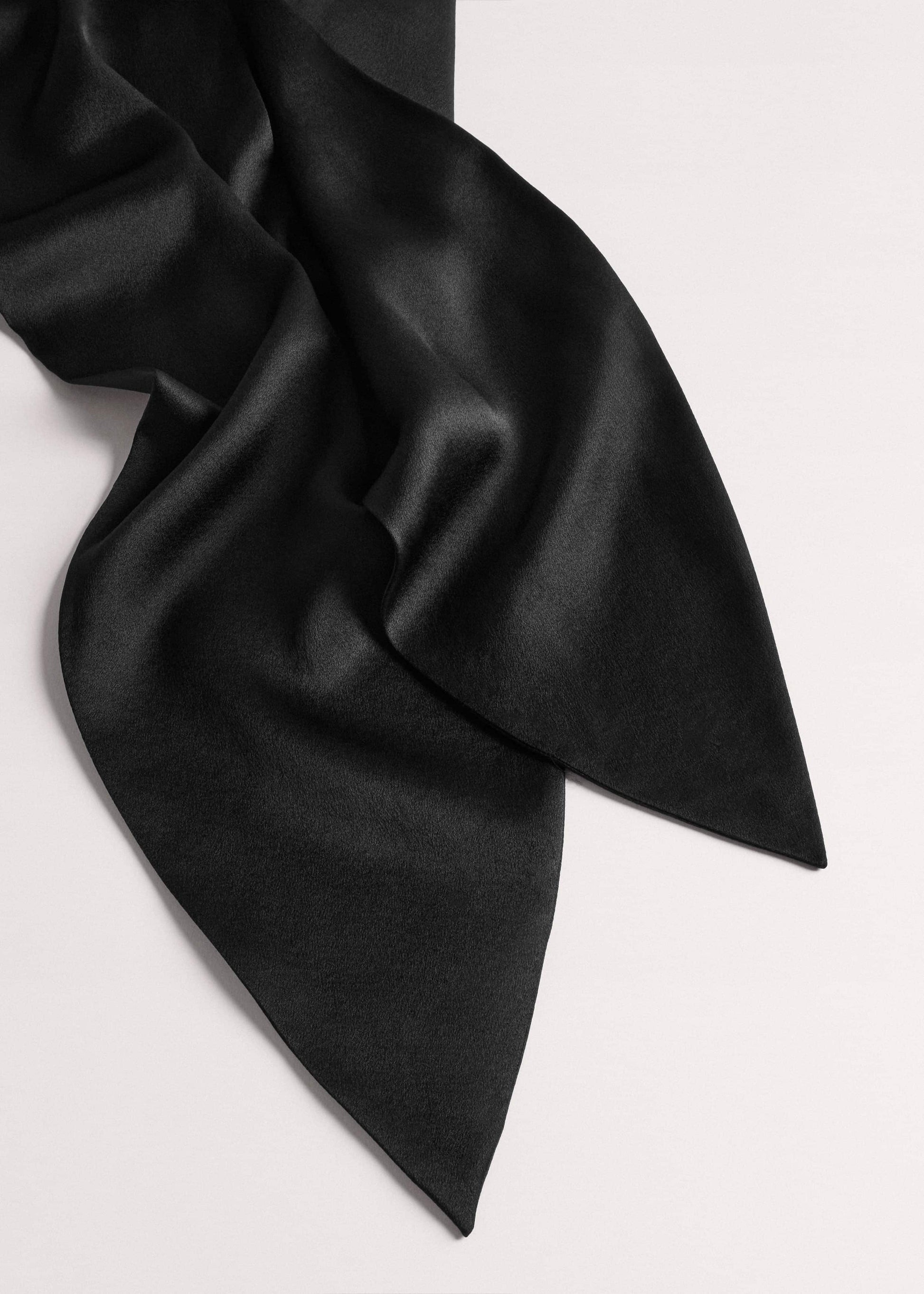 ME and EM Accessories Black Silk Satin Evening Scarf