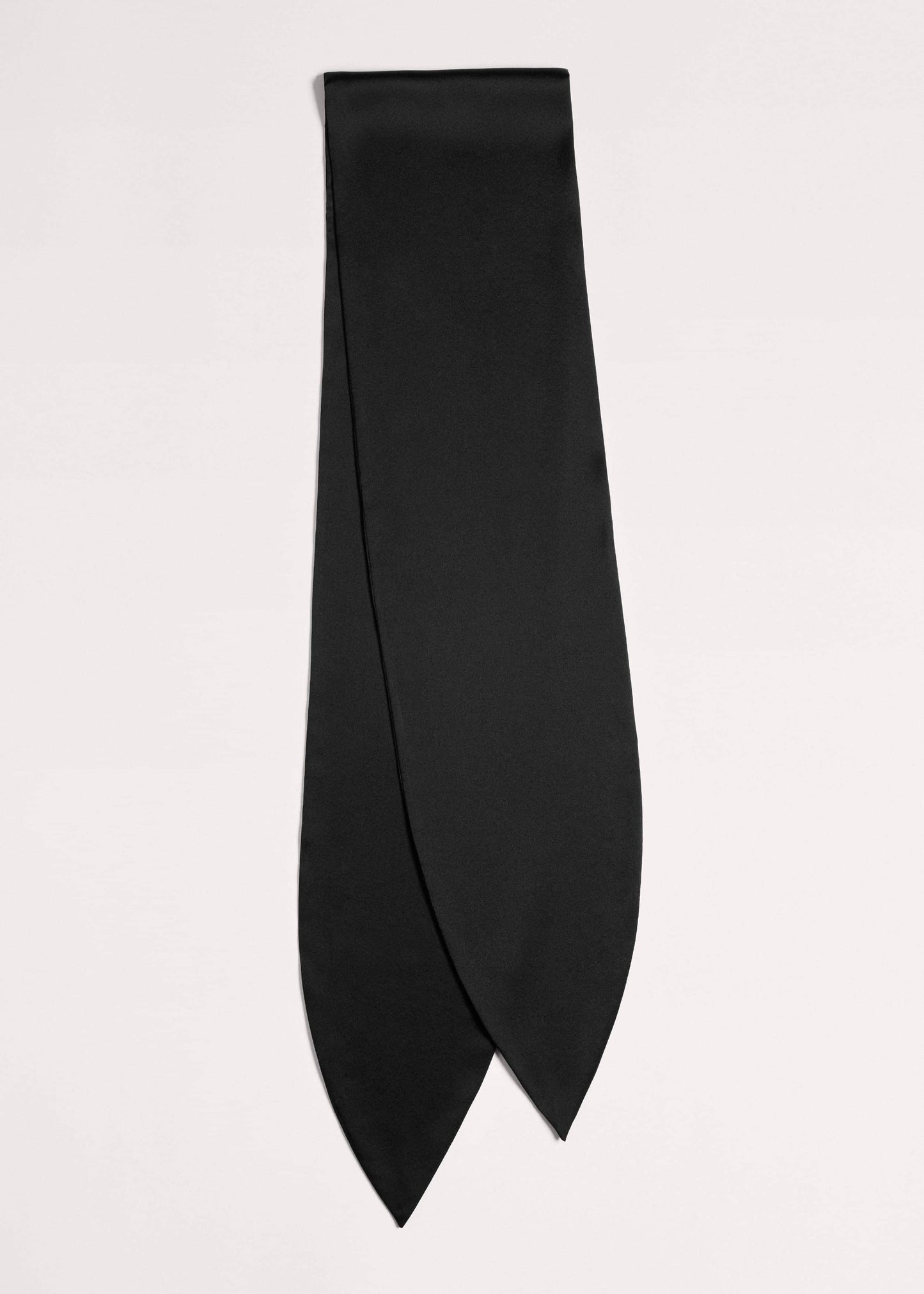 ME and EM Accessories Black Silk Satin Evening Scarf