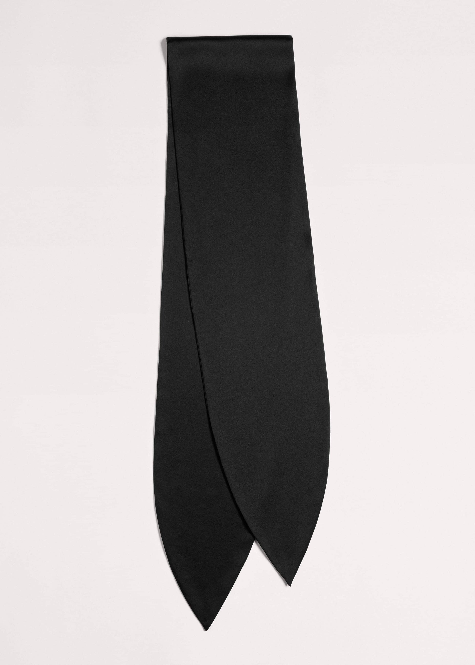 ME and EM Accessories Black Silk Satin Evening Scarf