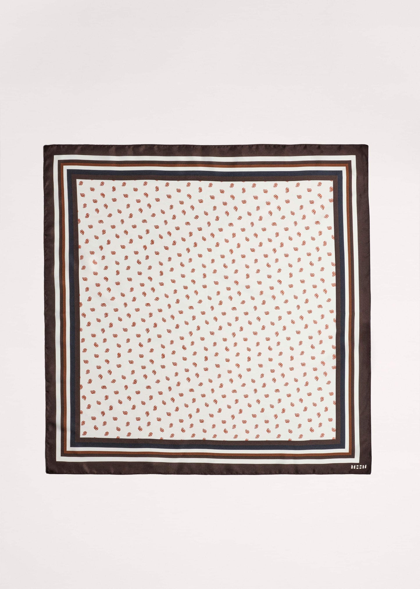 ME and EM Accessories Cream Spaced Paisley Print Silk Scarf