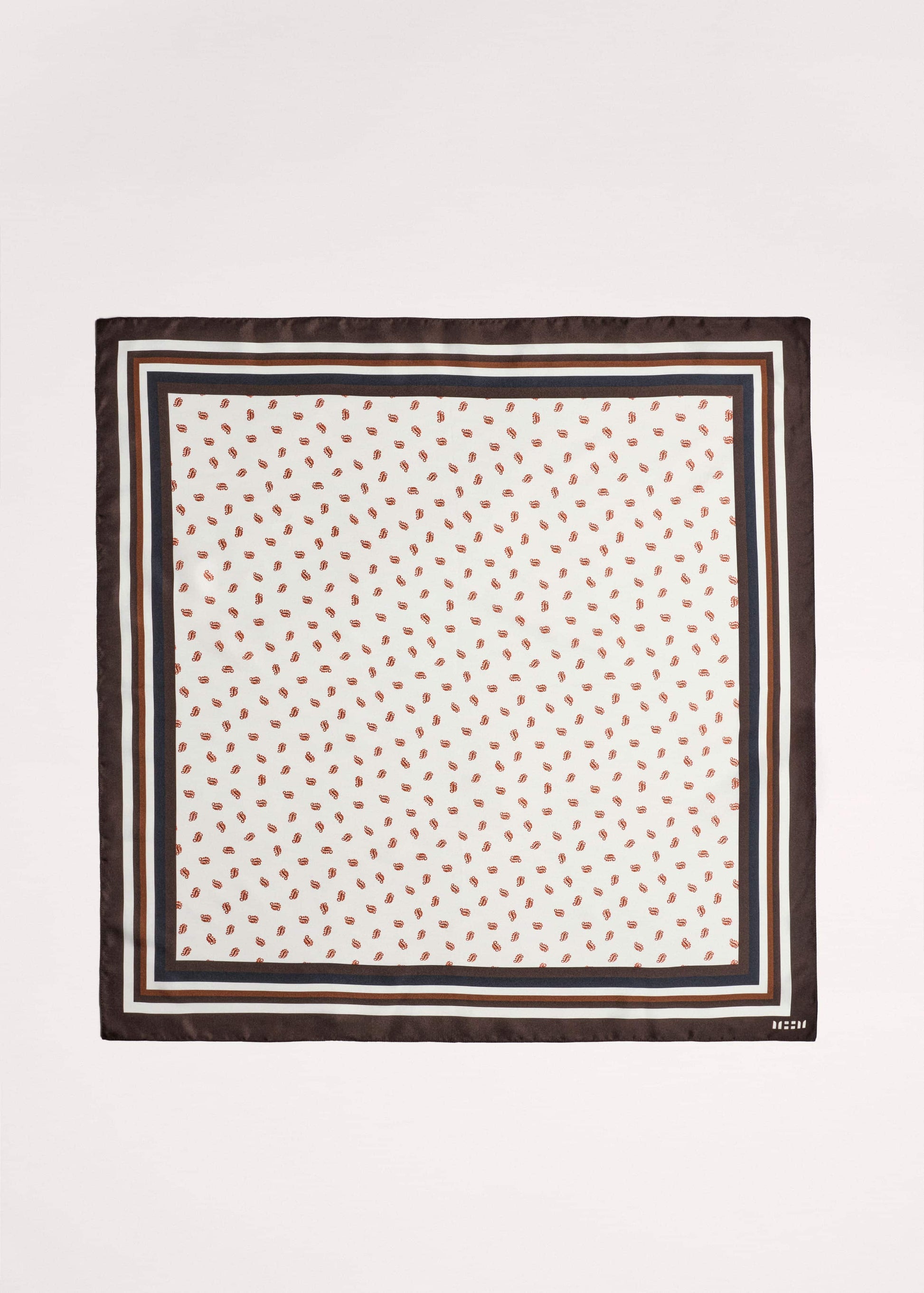 ME and EM Accessories Cream Spaced Paisley Print Silk Scarf