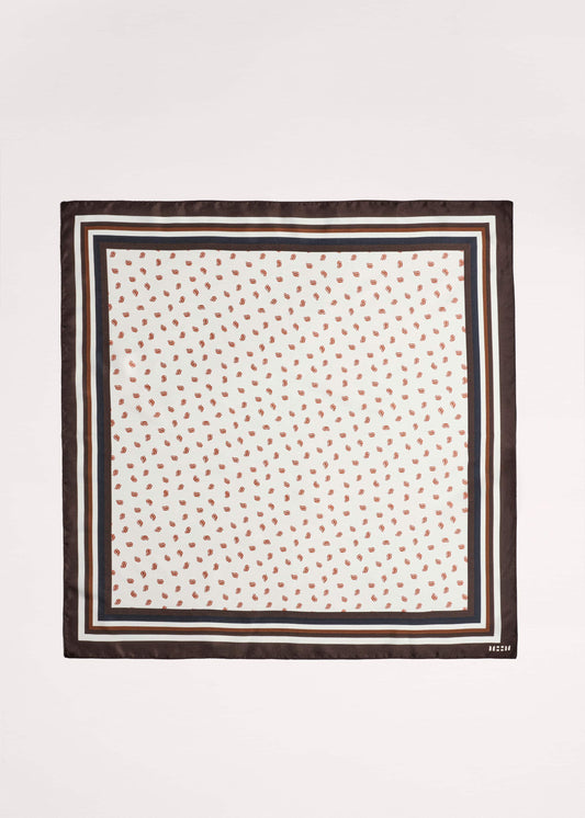 ME and EM Accessories Cream Spaced Paisley Print Silk Scarf