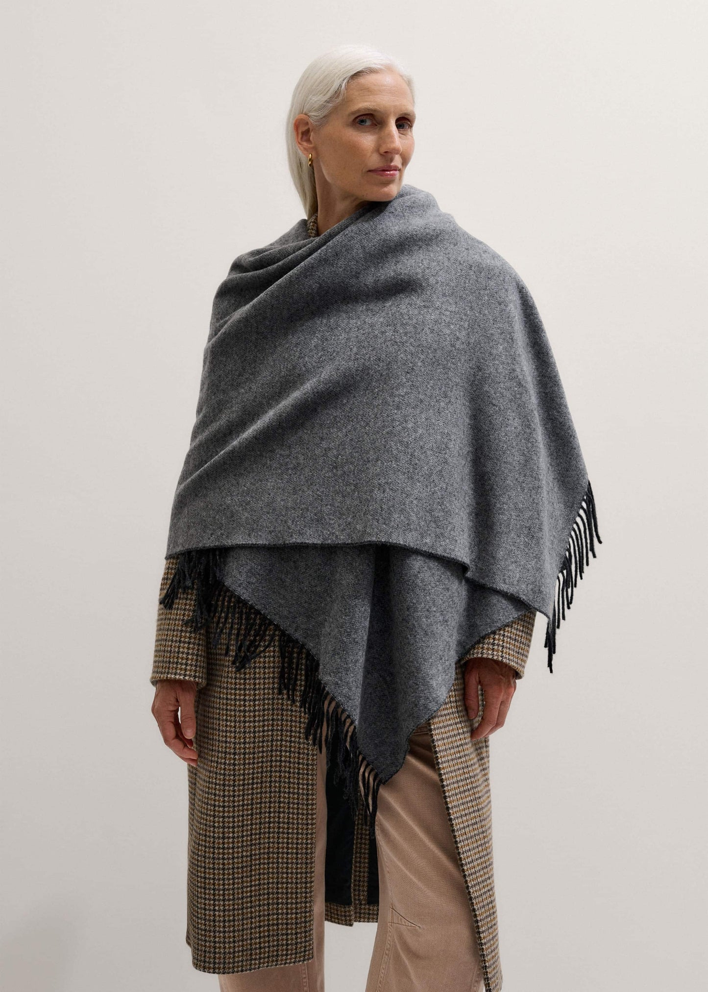 ME and EM Accessories Gray Cashmere Blend Travel Scarf