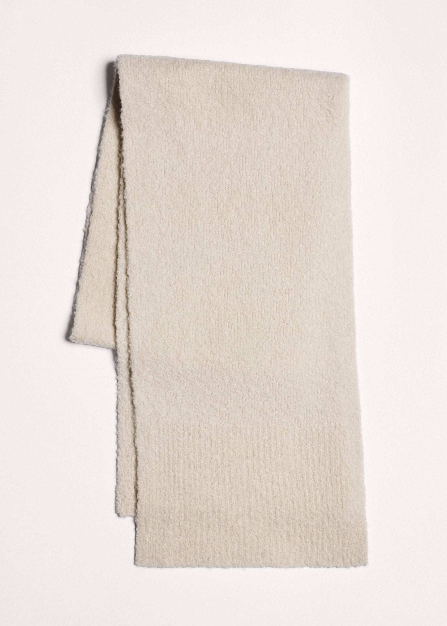 ME and EM Accessories Oatmeal Merino Wool Bouclé Knit Scarf
