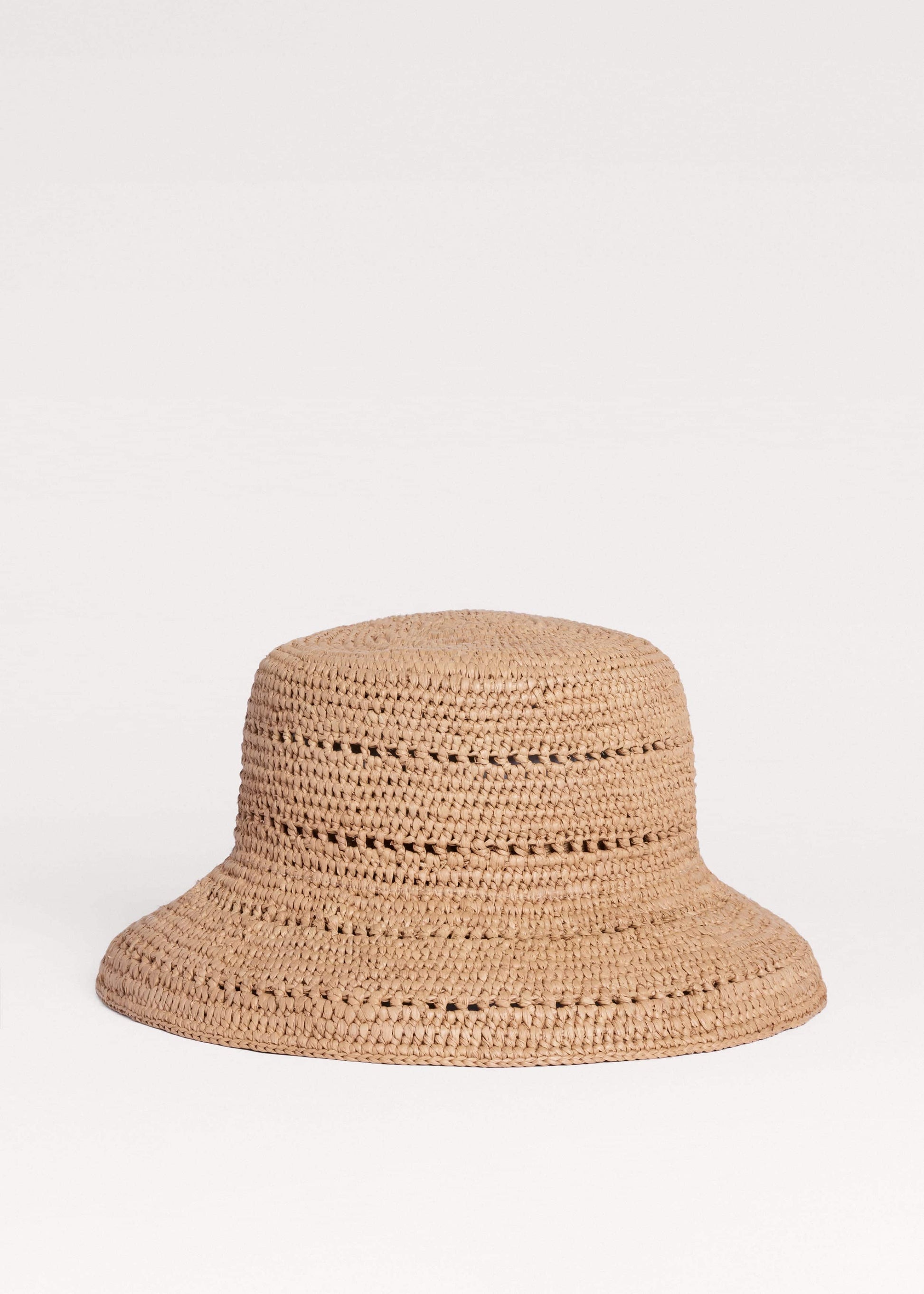 ME and EM Accessories Brown Summer Raffia Bucket Hat