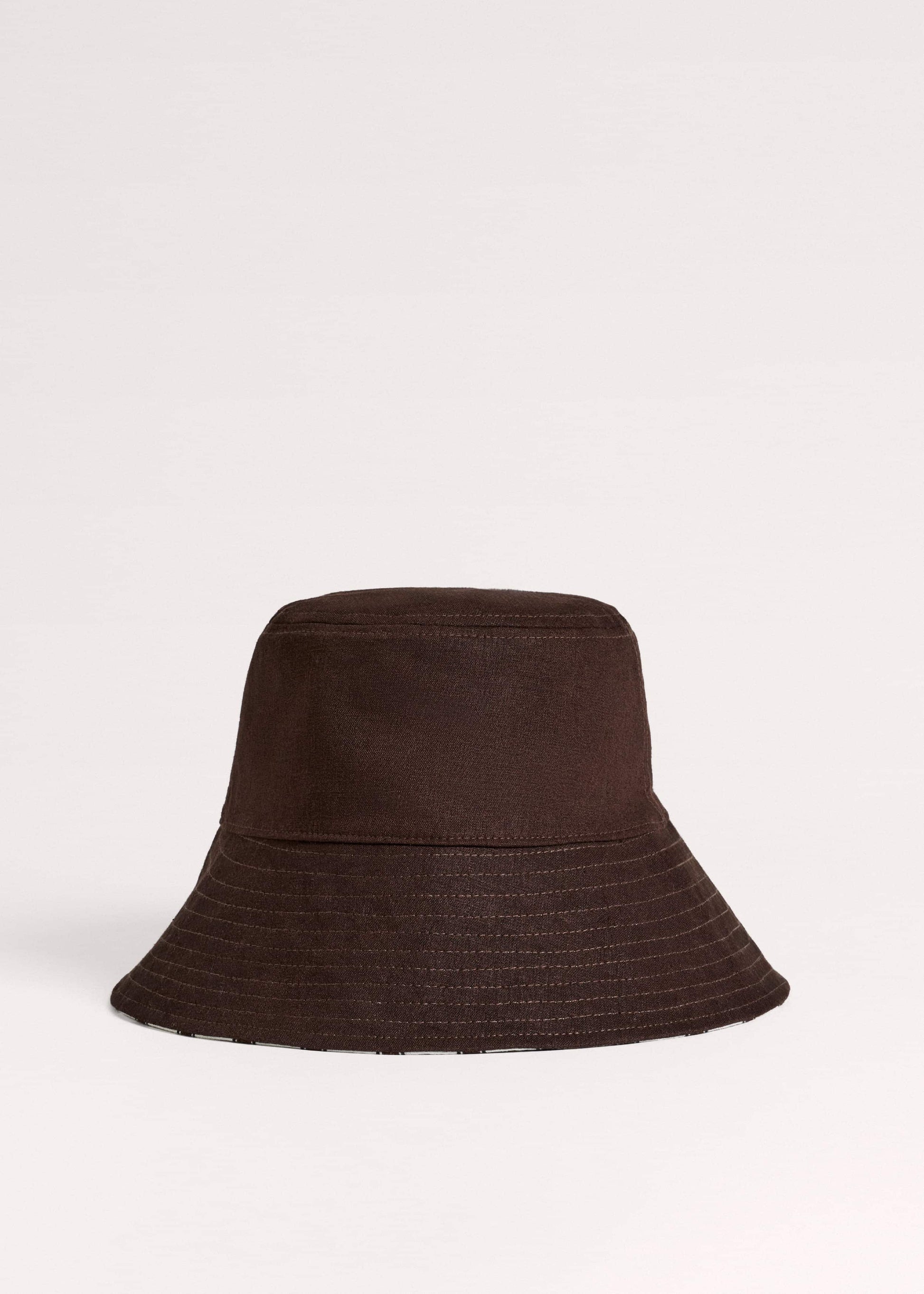 ME and EM Accessories Brown Striped Reversible Bucket Hat