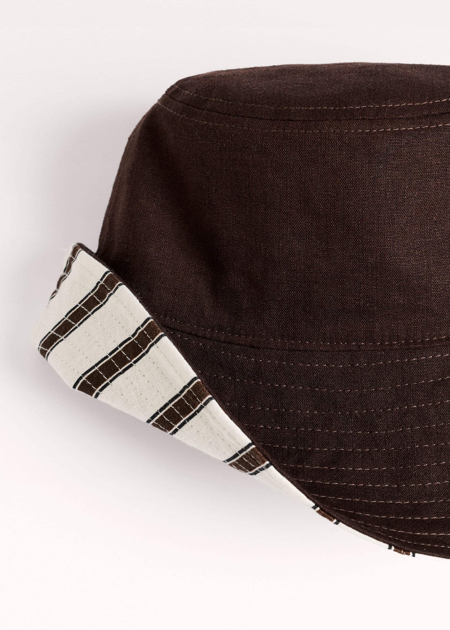 ME and EM Accessories Brown Striped Reversible Bucket Hat
